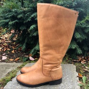 Franco Sarto Tan Trooper Wide Calf Leather Boots 8.5M